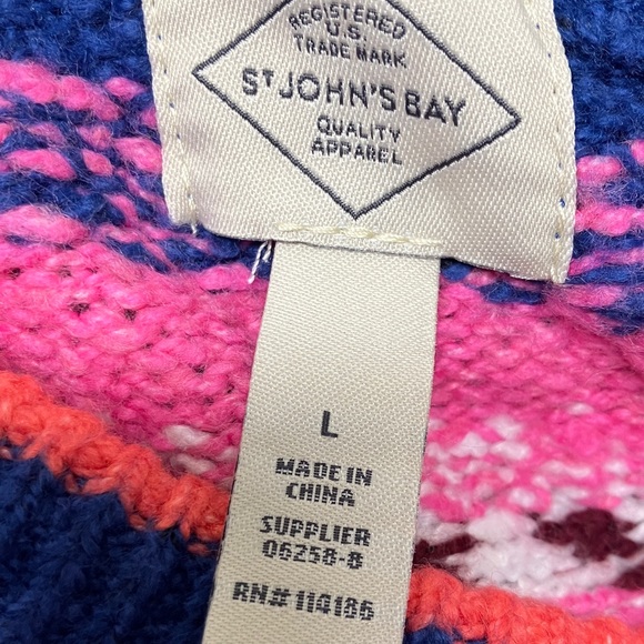 NWT, St. John's Bay Women's Crew Neck Long Sleeve Pullover Sweater, Blue - Picture 11 of 13
